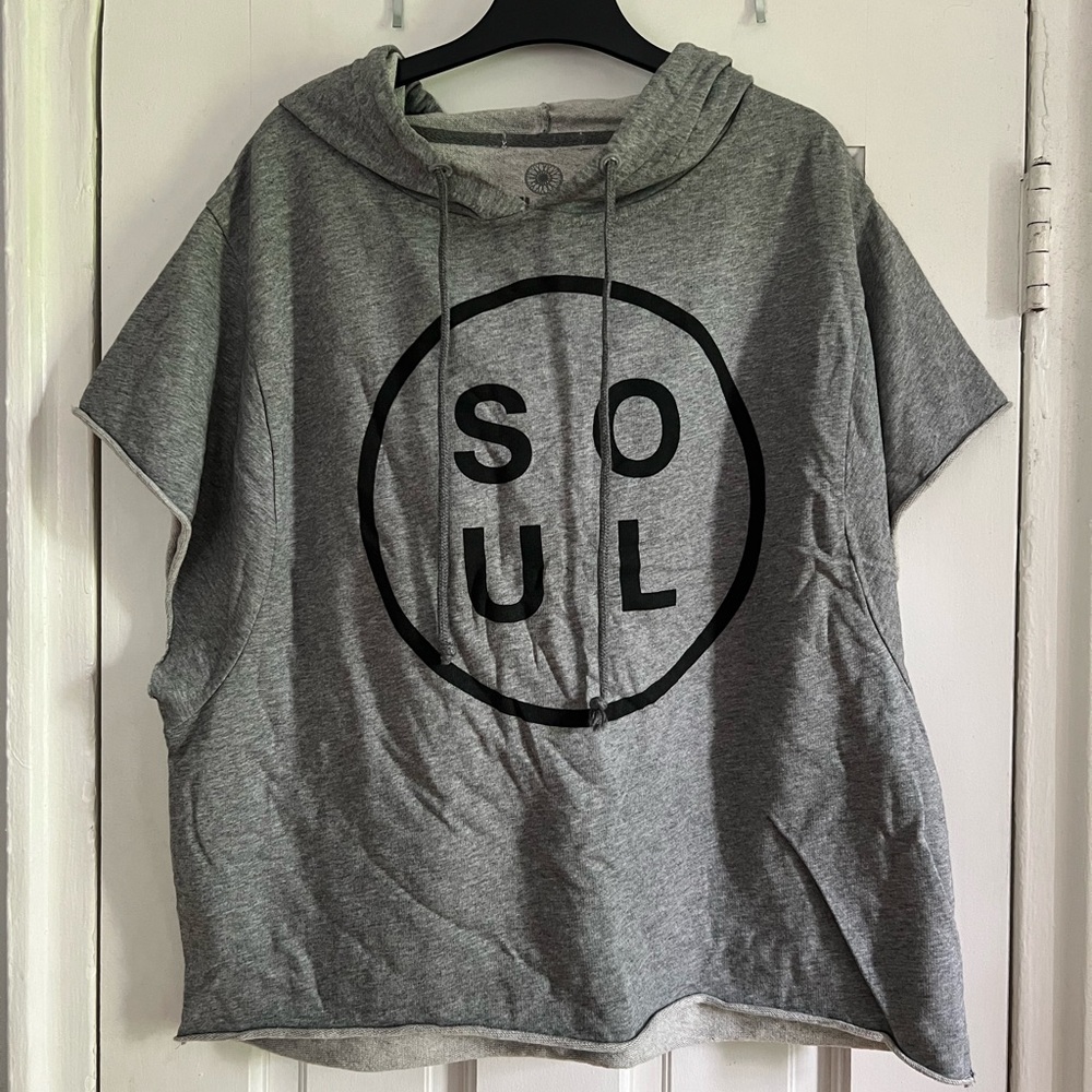 SoulCycle Gray Cut Off Hoodie